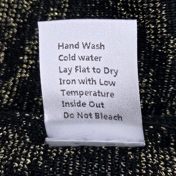 Ming Wang Cardigan Sweater Womens Small Black Gold Metallic Knit Quiet Luxury - Picture 9 of 9